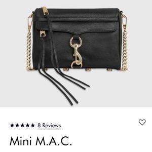 Rebecca Minkoff Black Mini Mac Crossbody Bag with Gold Tone Hardware GUC